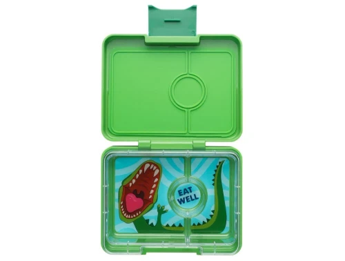 Yumbox Jurassic grøn/dinosaur snackboks madkasse med 3 rum